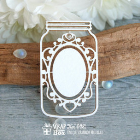 Чипборд Баночка Рамка , 32х55мм, Scrapbox