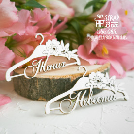 Чіпборд два тремпеля, Наречений і Наречена, 6х3см, Scrapbox