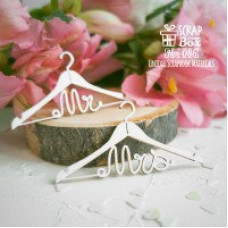 Чіпборд два тремпеля, Mr. & Mrs., 6х3см, Scrapbox