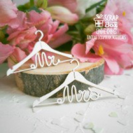 Чіпборд два тремпеля, Mr. & Mrs., 6х3см, Scrapbox