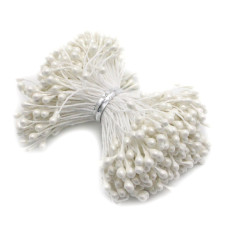 Набір тичинок для квітів, 30 гілочок, біла перлина, 3 мм