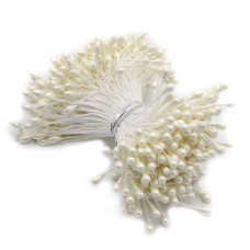 Набір тичинок для квітів, 30 гілочок, кремова перлина, 3 мм