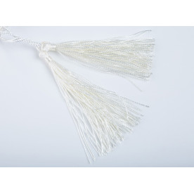 Китичка декоративна, довжина 8см+5см, колір кремовий, 1од