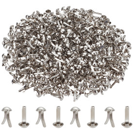 Набір металевих міні брадсів, колір срібло, 20 шт, 4.5х8 мм
