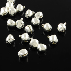 Набор бубенцов, 10 шт, серебро, 14x11,5x10 мм, отверстие 2 мм