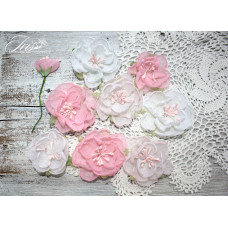 Набор цветов и декора, Royalty flowers Розовый микс, 45-60 мм, 9 шт, Iris