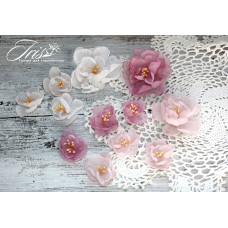 Набор цветов и декора, Royalty flowers Розовые мечты, 30-50 мм, 12 шт, Iris