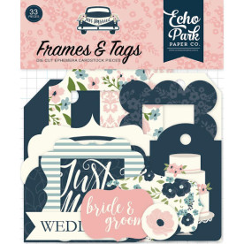 Набор высечек Frames & Tags - Just Married, 33 шт, Echo Park