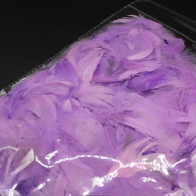 Декор мини Перышки пушистые, длина перьев 3-5 см, цвет сиреневый, около 50 штук