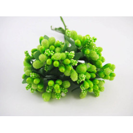 Тичинки на гілці, зелений, 12шт / пучок