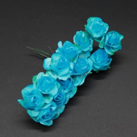 Троянда на дроті, блакитний, 12шт пучок