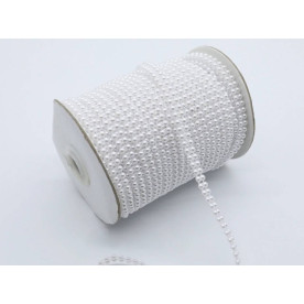 Лента из бусин, Двойная, белый, 1м