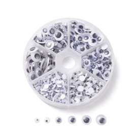 Набір очей для іграшок та ляльок,  6 розмірів, 4 - 9 мм, 600 шт.