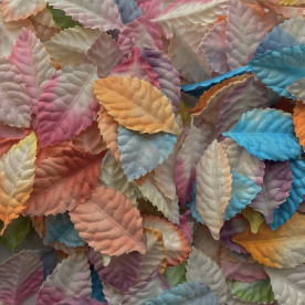 Набір листочків троянди в пастельних тонах 3Д, без стебла, 10 шт., 40 мм.