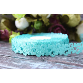 Стрічка мережива, Вензель, м'ятний, 90 см, ширина 2 см