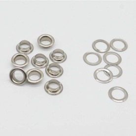 Набір люверсів, 20 шт, срібло, 6,5 мм