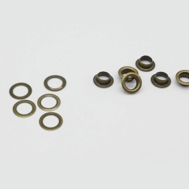 Набор люверсов, 20 шт, старая латунь, 6,5 мм