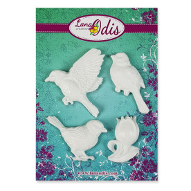 Декоративні фігурки, Набір птиці і тюльпан, 4 шт, Lana Odis