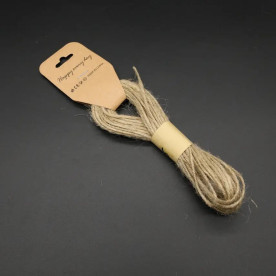 Бечевка декоративная джутовая лен, моток, 3 мм, 10 м
