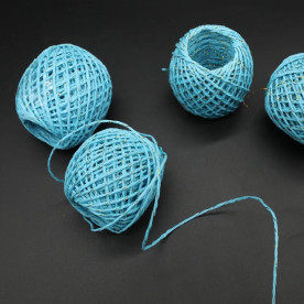 Бумажный шнур с люрексом, моток, цвет голубой, 20 м