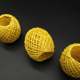 Бумажный шнур с люрексом, моток, цвет желтый, 20 м
