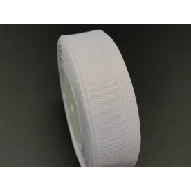 Лента репсовая, белый, 2,5см, 1м