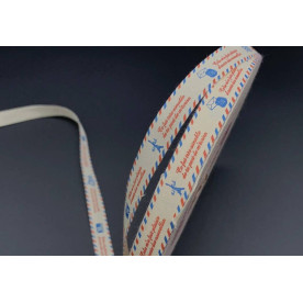 Стрічка декоративна з візерунком, Travel, бавовна, 1,5 см, 1м