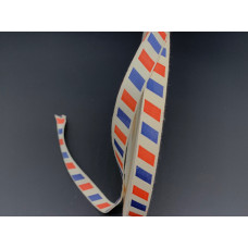 Стрічка декоративна з візерунком, 1,5 см, червоно-синій, 1м