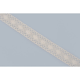 Мереживна бавовняна стрічка,колір бежевий, 1 м, модель LRN-2136138-02