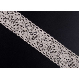 Мереживна бавовняна стрічка,колір бежевий, 1 м, модель LRN-5010B-20-C