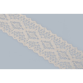 Мереживна бавовняна стрічка,колір бежевий, 1 м, модель LRN-S03958-02