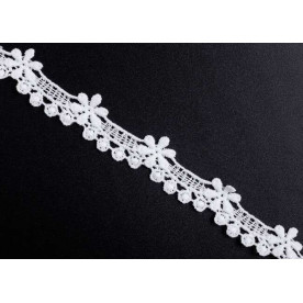 Мереживна біла бавовняна стрічка, ширина 20 мм, 1 м, модель LRS-R19-W
