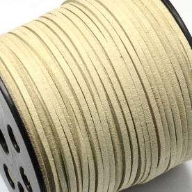 Шнур искусственная замша, 2.7 мм, 90 см, бледно-желтый