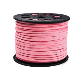 Шнур штучна замша, 3 мм, 90 см, рожевий фламінго