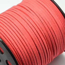 Шнур искусственная замша, 3 мм, 90 см, светло-красный