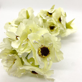 Набор тканевых диких маков, кремовый, 6 шт.