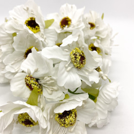 Набір маків з тканини, білий, 6 шт.