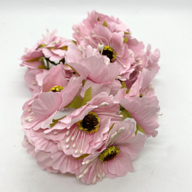 Набор тканевых маков, нежно-розовый, 6 шт.