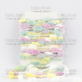 Набор тесьмы с помпонами Melange пастель, 4 м, Фабрика Декору