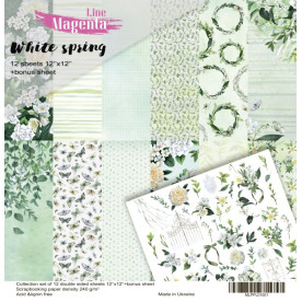 Набор скрапбумаги, White Spring, 12 двусторонних листов + бонус, 30,5х30,5 см, Magenta Line