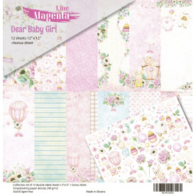 Набор скрапбумаги, Dear Baby Girl, 12 двусторонних листов + бонус, 30,5х30,5 см, Magenta Line