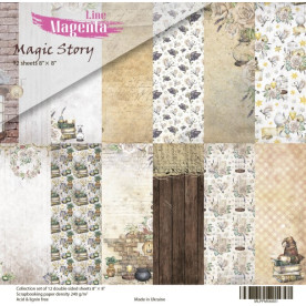 Набор скрапбумаги, Magic Story, 12 двусторонних листов, 20х20 см, Magenta Line