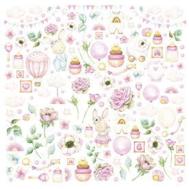 Лист для вирізання, Dear Baby Girl, 30,5х30,5 см, Magenta Line