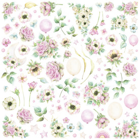 Лист для вырезания, Цветы Dear Baby, 30,5х30,5 см, Magenta Line