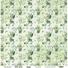 Двусторонняя скрапбумага, White Spring 02, 240 г/м2, 30,5х30,5 см, Magenta Line