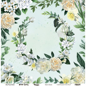 Двосторонній скраппапір, White Spring 03, 240 г / м2, 30,5х30,5 см, Magenta Line