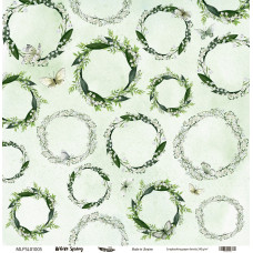 Двусторонняя скрапбумага, White Spring 05, 240 г/м2, 30,5х30,5 см, Magenta Line