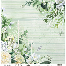 Двосторонній скраппапір, White Spring 06, 240 г / м2, 30,5х30,5 см, Magenta Line