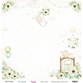 Двосторонній скраппапір, Dear Baby Boy 03, 240 г / м2, 30,5х30,5 см, Magenta Line