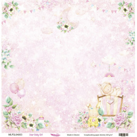 Двосторонній скраппапір, Dear Baby Girl 03, 240 г / м2, 30,5х30,5 см, Magenta Line